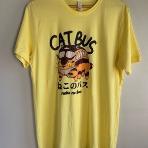 🐈🚌MENS GRAPHIC CAT BUS T SHIRT L 🚌🐈